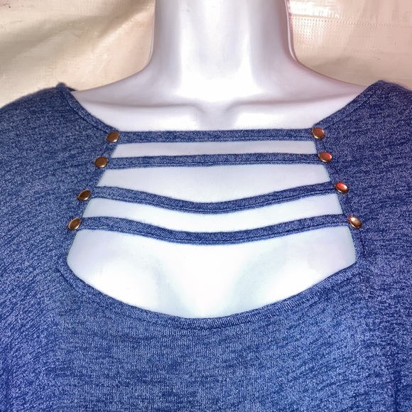 Rosegal 4X Ladder Cut Out Blue Top NWT - Picture 3 of 8